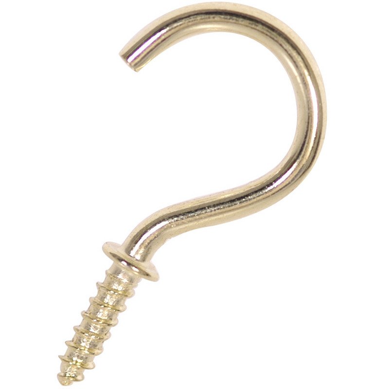 PREMIER 8 PCE CUP HOOKS SHOULDERED BRASSED 1 1/4"