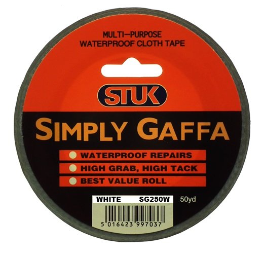 STUK 50 MM X 50 YARD WHITE SIMPLY GAFFA TAPE